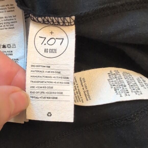 NWT Allbirds Allgood Organic Cotton Tee Natural Black Size M - Picture 8 of 9